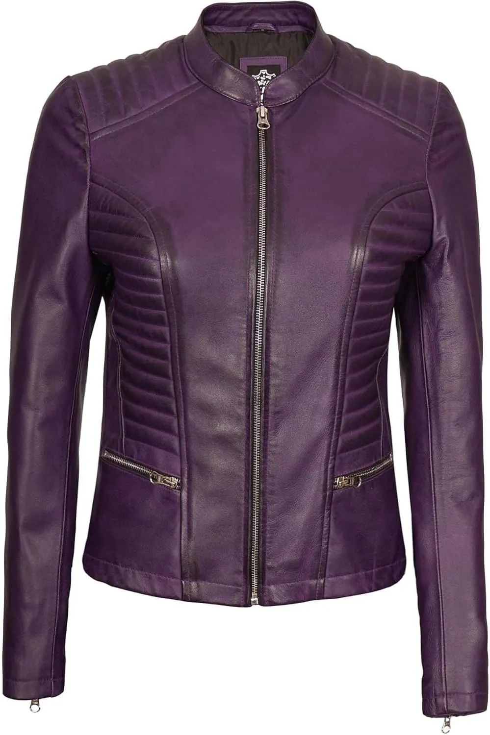 fjackets Real Leather Jacket Women - Premium Lambskin Moto Style Leather Jacket For Womens