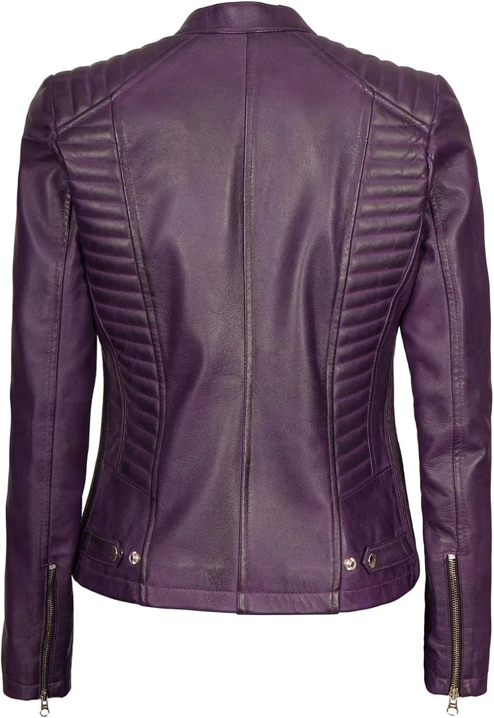fjackets Real Leather Jacket Women - Premium Lambskin Moto Style Leather Jacket For Womens