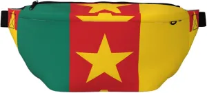 Flag Of Cameroon Stylish Crossbody Waist Pack - Versatile And Compact Travel Pouch For Hands-Free Storage, Black, PBYB-12185A