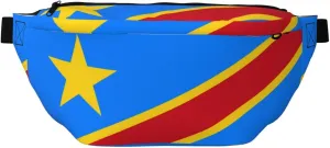 Flag Of The Congo Stylish Crossbody Waist Pack - Versatile And Compact Travel Pouch For Hands-Free Storage