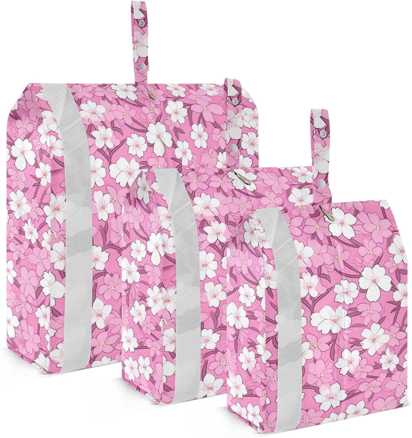 Flowers Florals Pink Packing Cubes for Travel 3 Set Travel Bags Organizer Luggage Bags Organizer for Suitcases