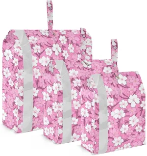 Flowers Florals Pink Packing Cubes for Travel 3 Set Travel Bags Organizer Luggage Bags Organizer for Suitcases