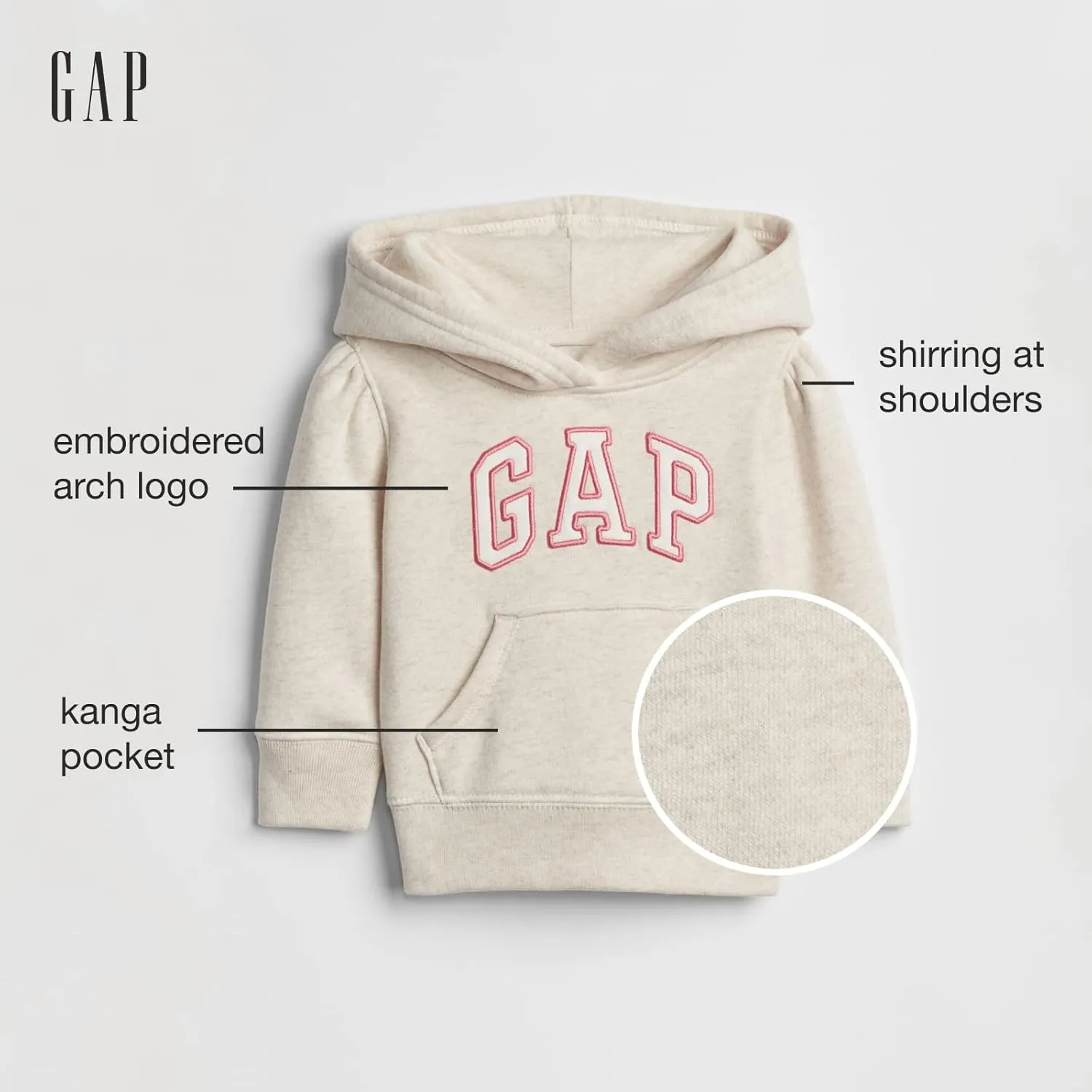 GAP Baby Girls' Playtime Favorites Logo Pullover Hoodie Hooded Sweatshirt