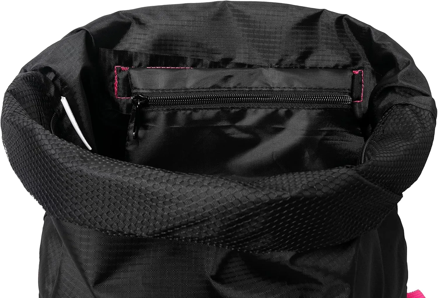 geckobrands Hybrid Lightweight Backpack - Gym, Hiking, and Travel Bag with Front Zipper Pocket, Durable and Versatile (Black/Pink)