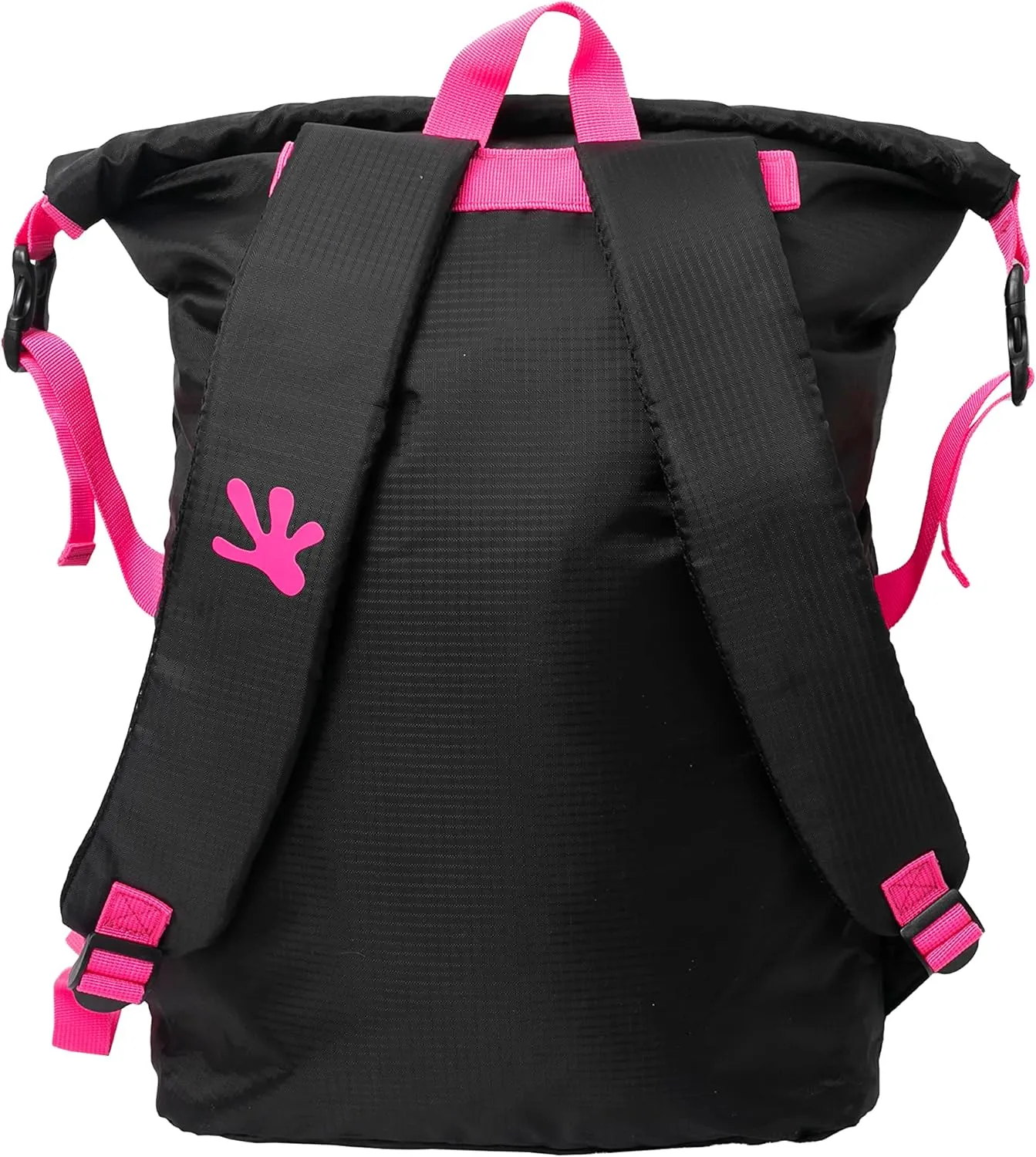 geckobrands Hybrid Lightweight Backpack - Gym, Hiking, and Travel Bag with Front Zipper Pocket, Durable and Versatile (Black/Pink)
