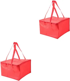 GLEAVI 2pcs Insulated Grocery Bag Large Capacity Food Warmer Bag for Picnic Cake and Pizza Packing Versatile Design for Shopping Travel and Outdoor Use Random Color