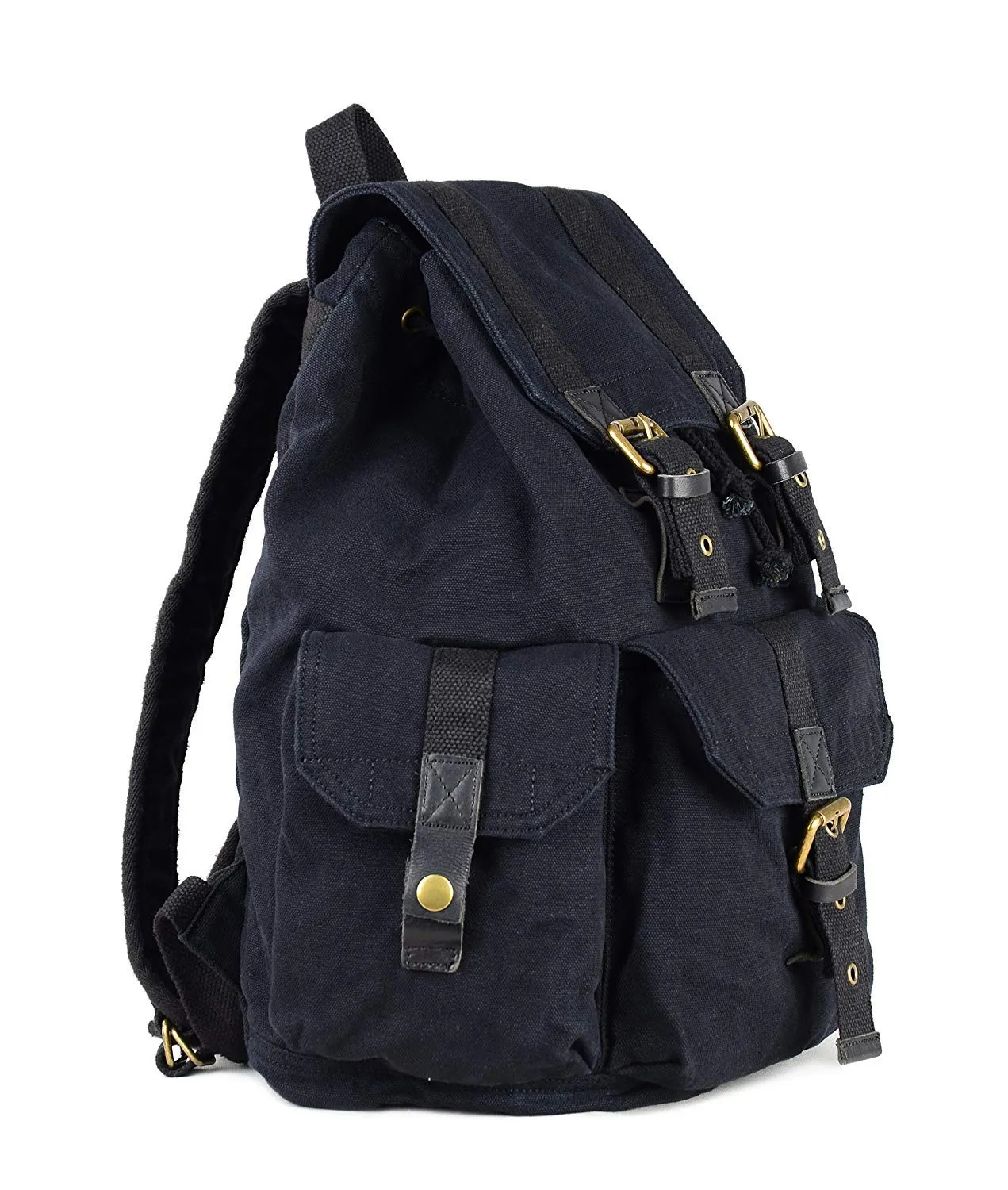 Gootium 21101GRY-S Specially High Density Thick Canvas Backpack Rucksack, Black Small Size