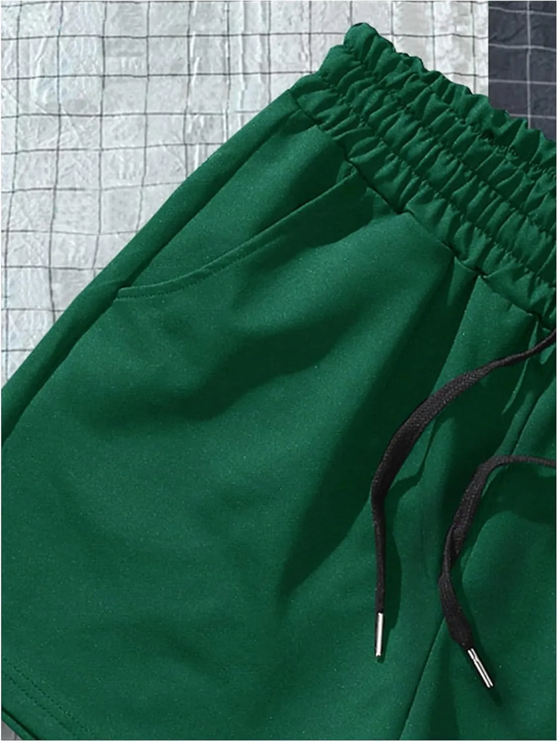 GORGLITTER Men's Graphic Cool Shorts Drawstring Waist Workout Short Streetwear with Pockets