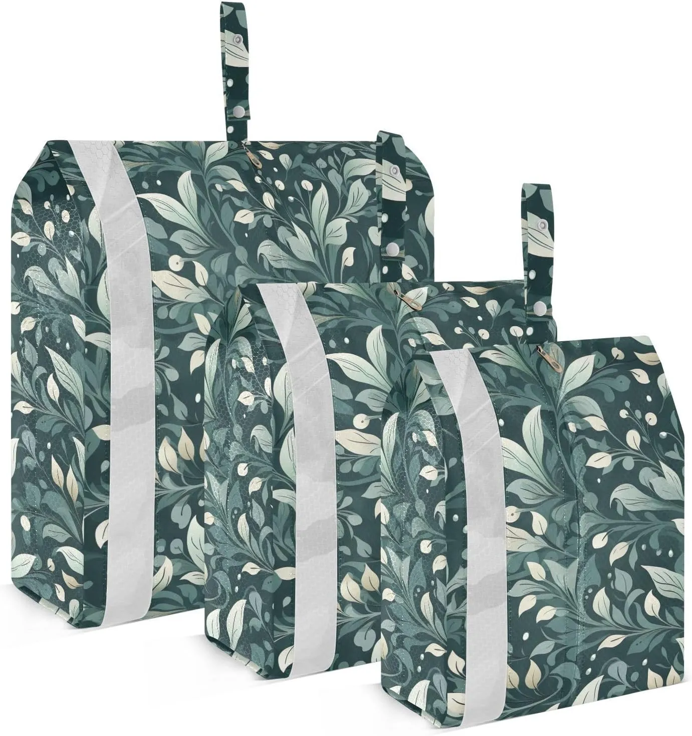 Green Leaves Packing Cubes for Travel 3 Set Packing Bags Luggage Bags for Carry On