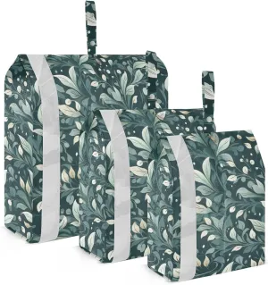 Green Leaves Packing Cubes for Travel 3 Set Packing Bags Luggage Bags for Carry On
