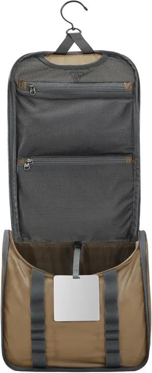 Haimont Hanging Toiletry Bag, Lightweight Travel Makeup Organizer for Women Men, Compact Toiletries Bags with Mirror for Gym Workout, Brown