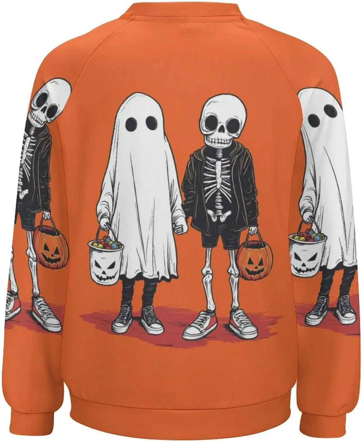 Halloween Spooky Season Cute Ghost Coffee Oversized Sweatshirt for Women Crewneck Long Sleeve Funny Fall Tops