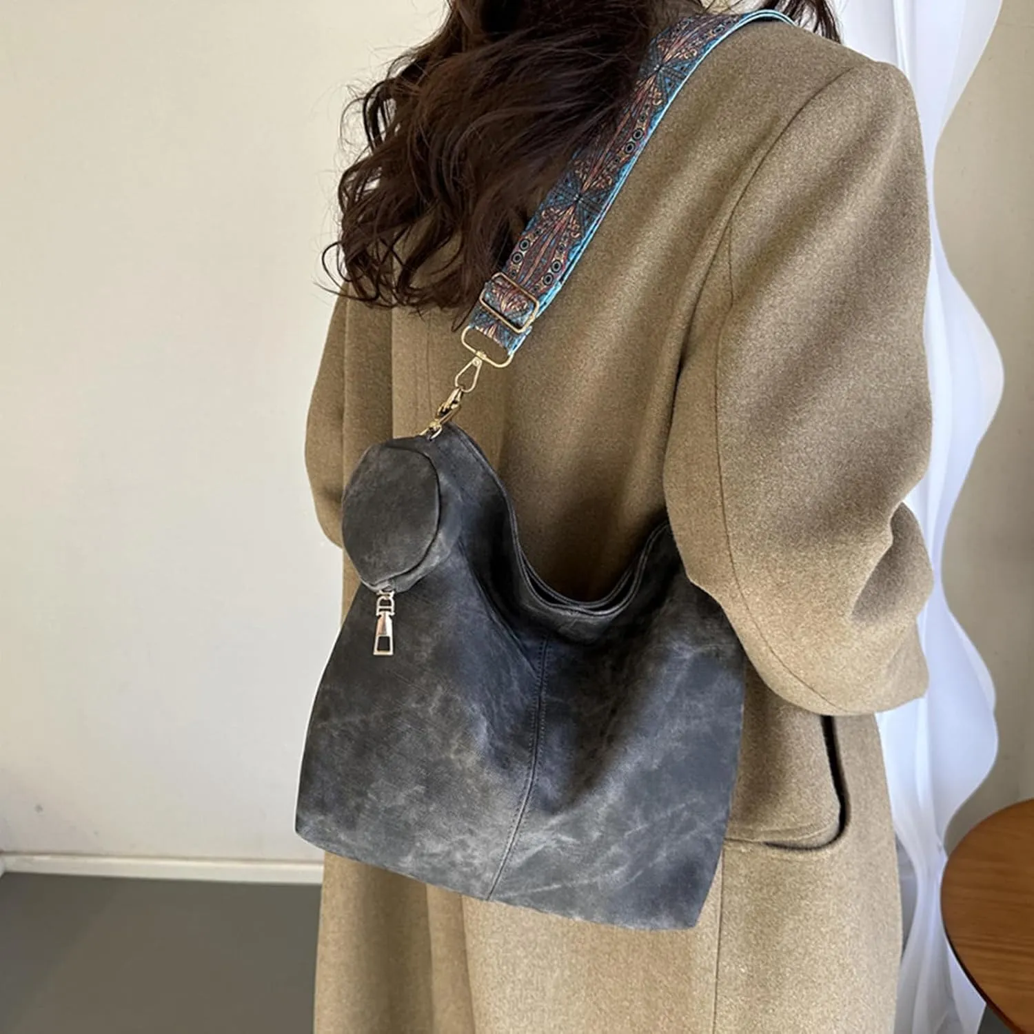 Hobo Bag for Women Large Fashion Crossbody Bag Top Handle Trendy Shoulder Bag Purse Handbag Travel Bucket Tote Bag