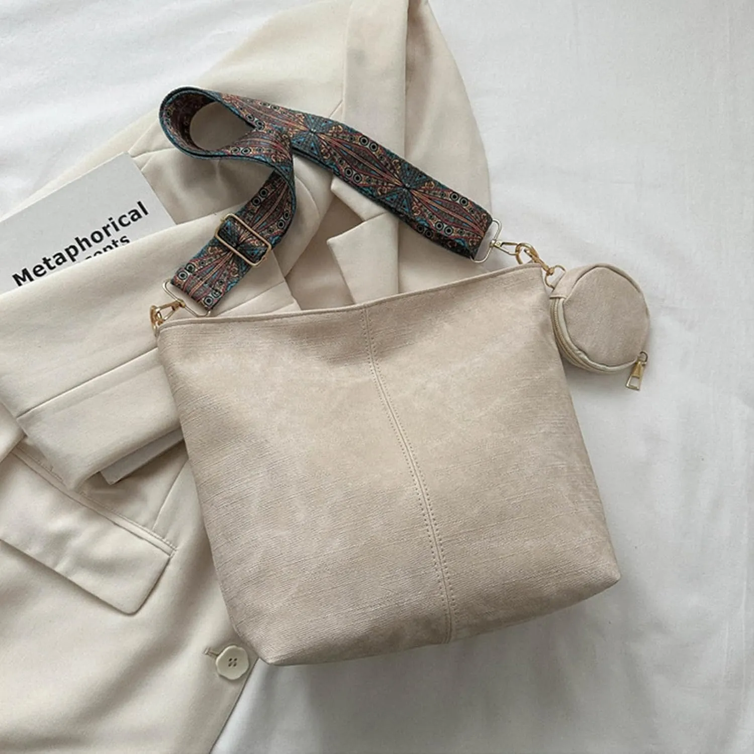 Hobo Bag for Women Large Fashion Crossbody Bag Top Handle Trendy Shoulder Bag Purse Handbag Travel Bucket Tote Bag