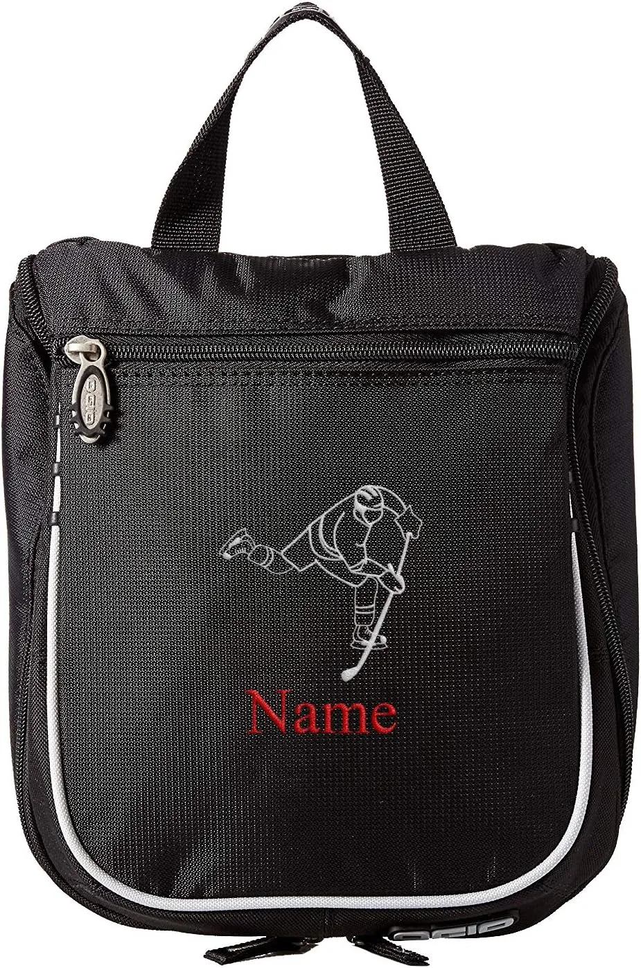 Hockey Toiletry Bag, Personalized Men's Shaving Kit, Hanging Travel Case