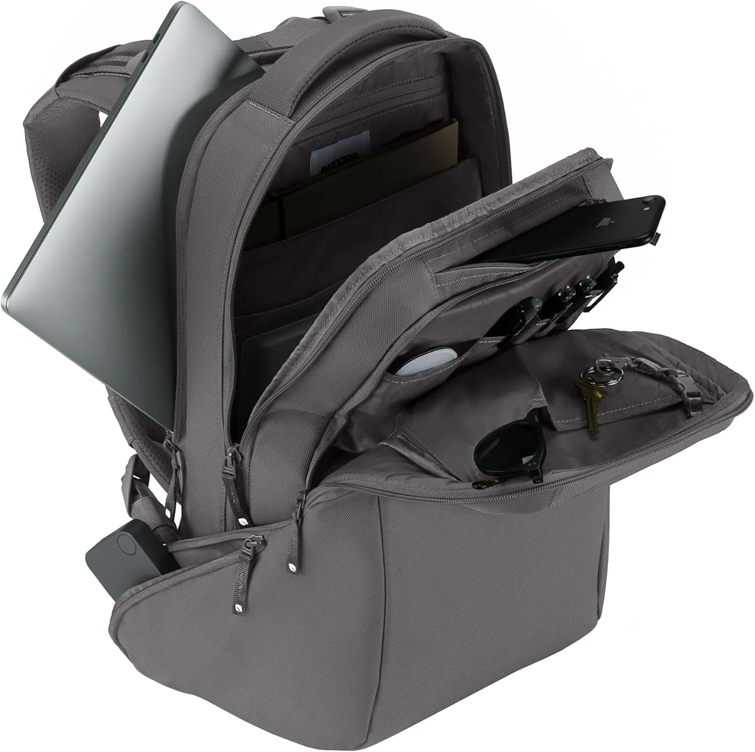 Incase ICON Durable Travel Backpack   Laptop Bag Made with Strong 840 Nylon - Fits 16-inch Laptop - Compact Carry On Backpack for Travel - Conte Grey