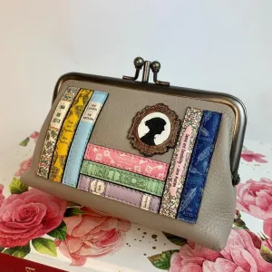 Jane Austen Books Design Ball Clasp Purse in Warm Grey