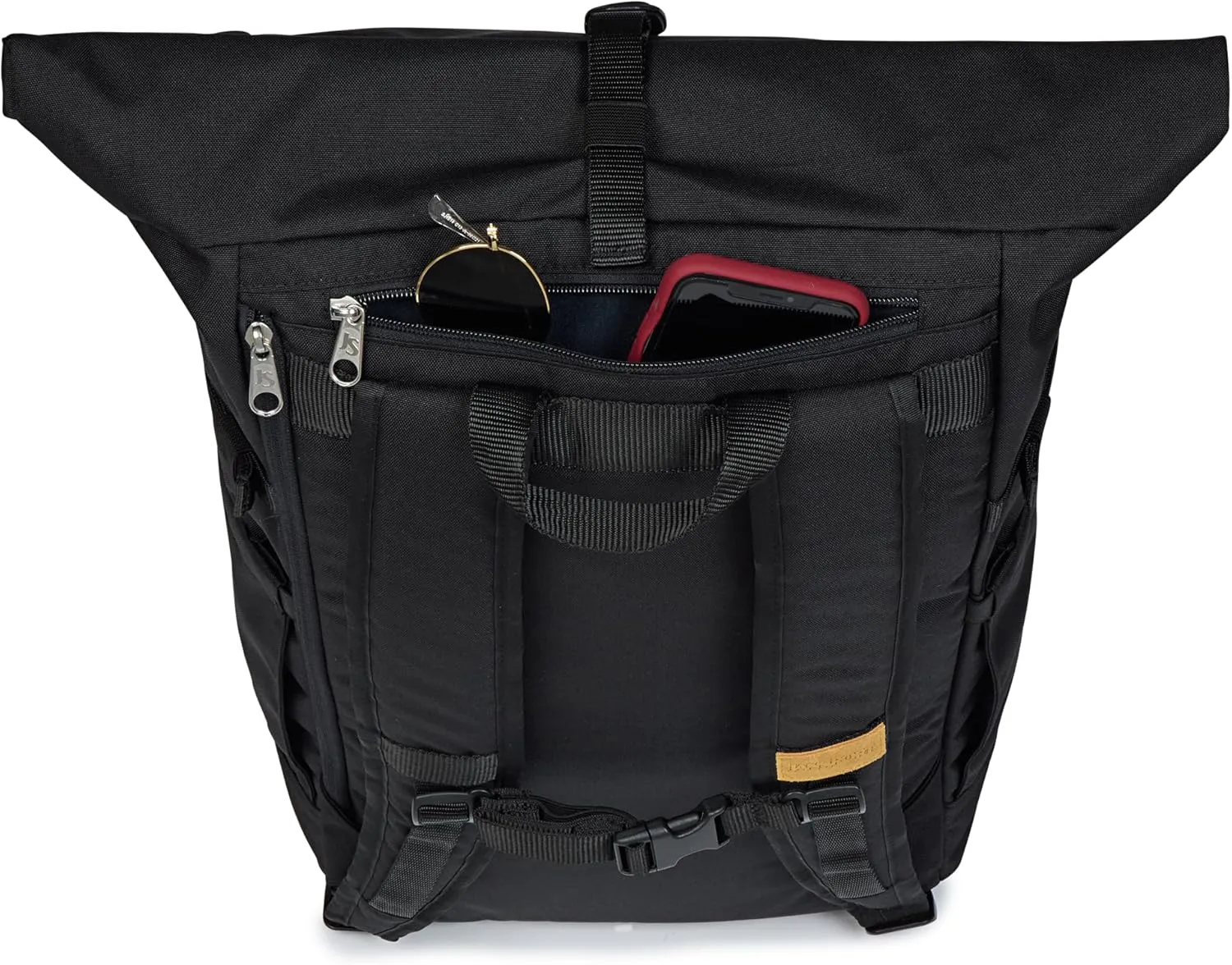 JanSport Hatchet Rolltop Backpack - 17-inch Padded Laptop Sleeve, Spacious Main Compartment, Dual Water Bottle Pockets, Black