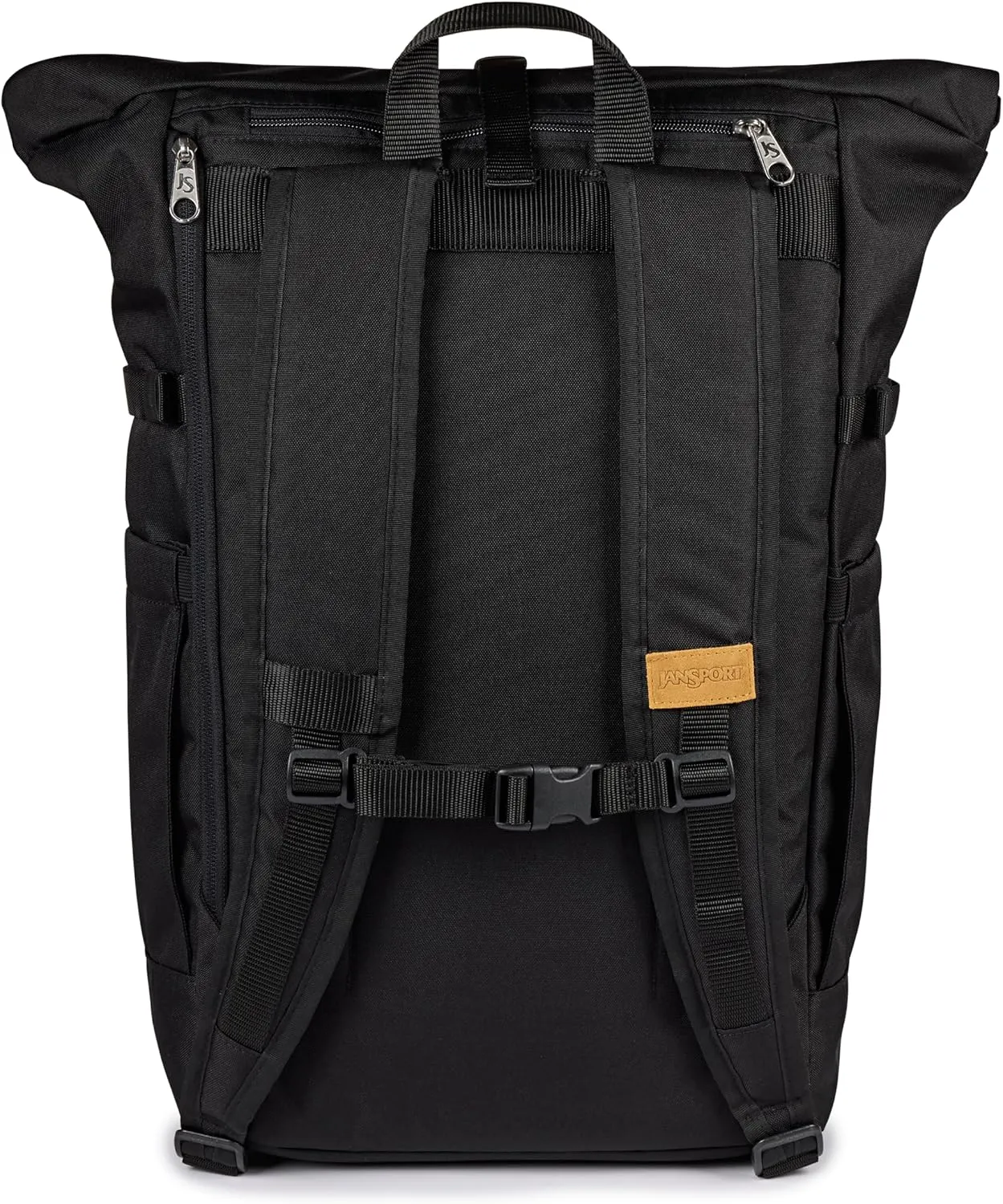 JanSport Hatchet Rolltop Backpack - 17-inch Padded Laptop Sleeve, Spacious Main Compartment, Dual Water Bottle Pockets, Black