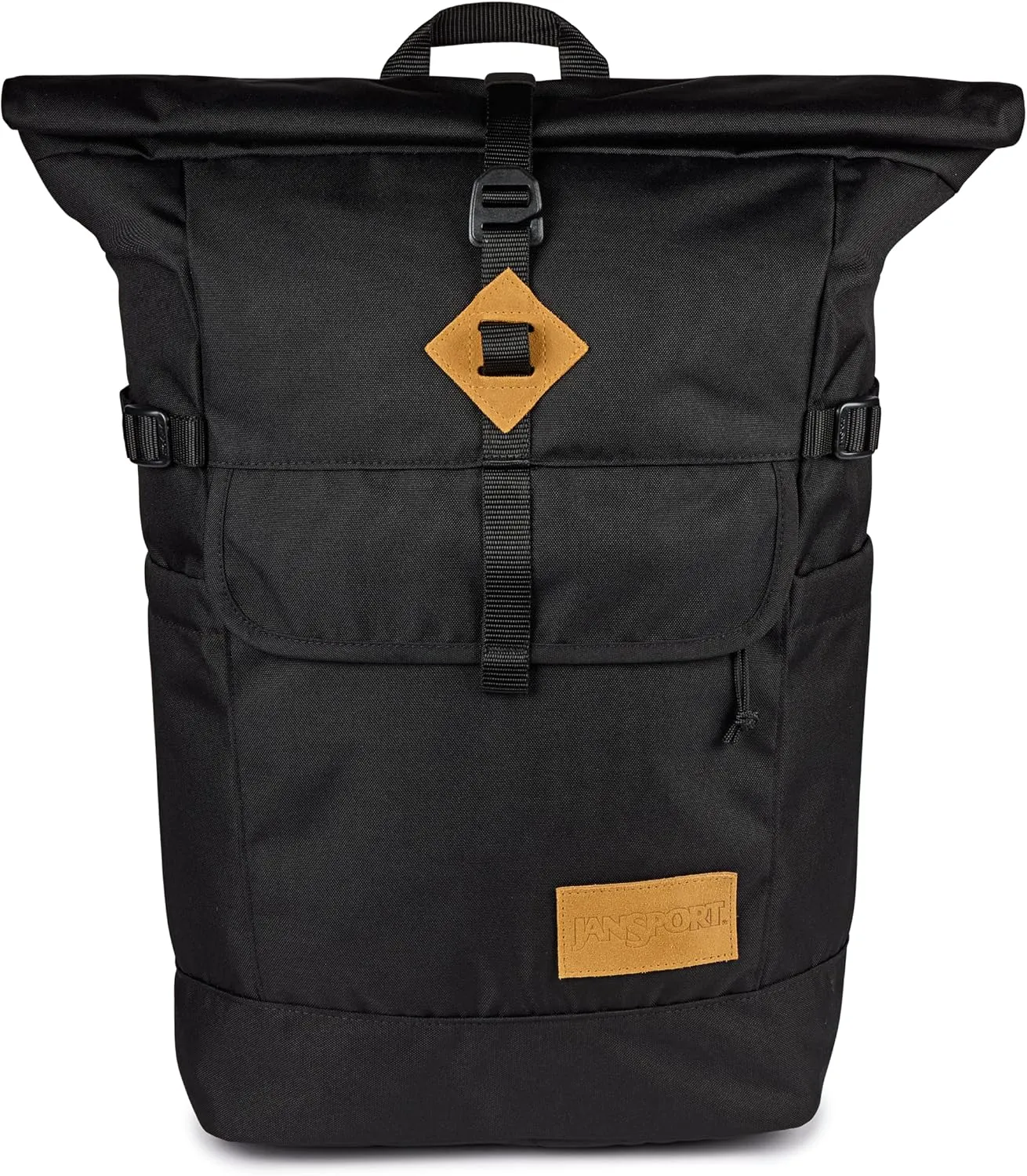 JanSport Hatchet Rolltop Backpack - 17-inch Padded Laptop Sleeve, Spacious Main Compartment, Dual Water Bottle Pockets, Black