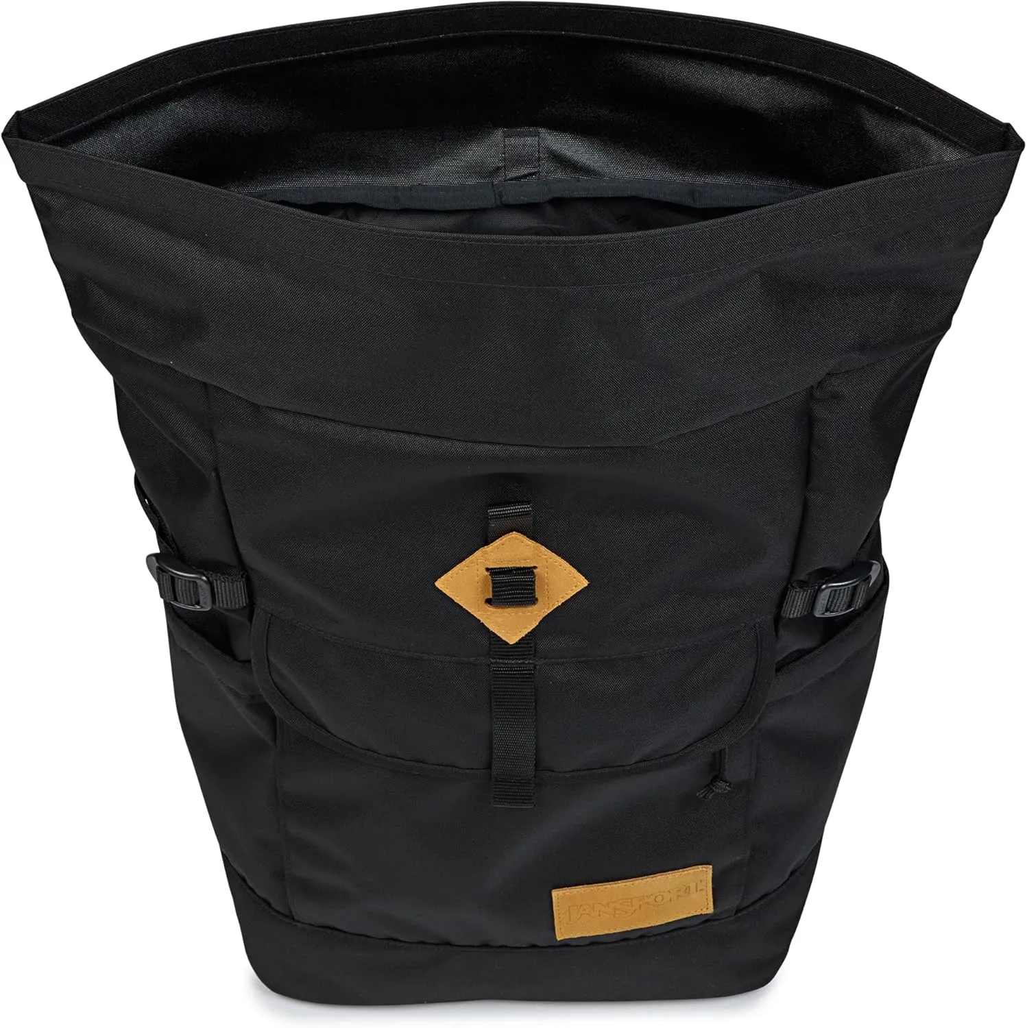 JanSport Hatchet Rolltop Backpack - 17-inch Padded Laptop Sleeve, Spacious Main Compartment, Dual Water Bottle Pockets, Black
