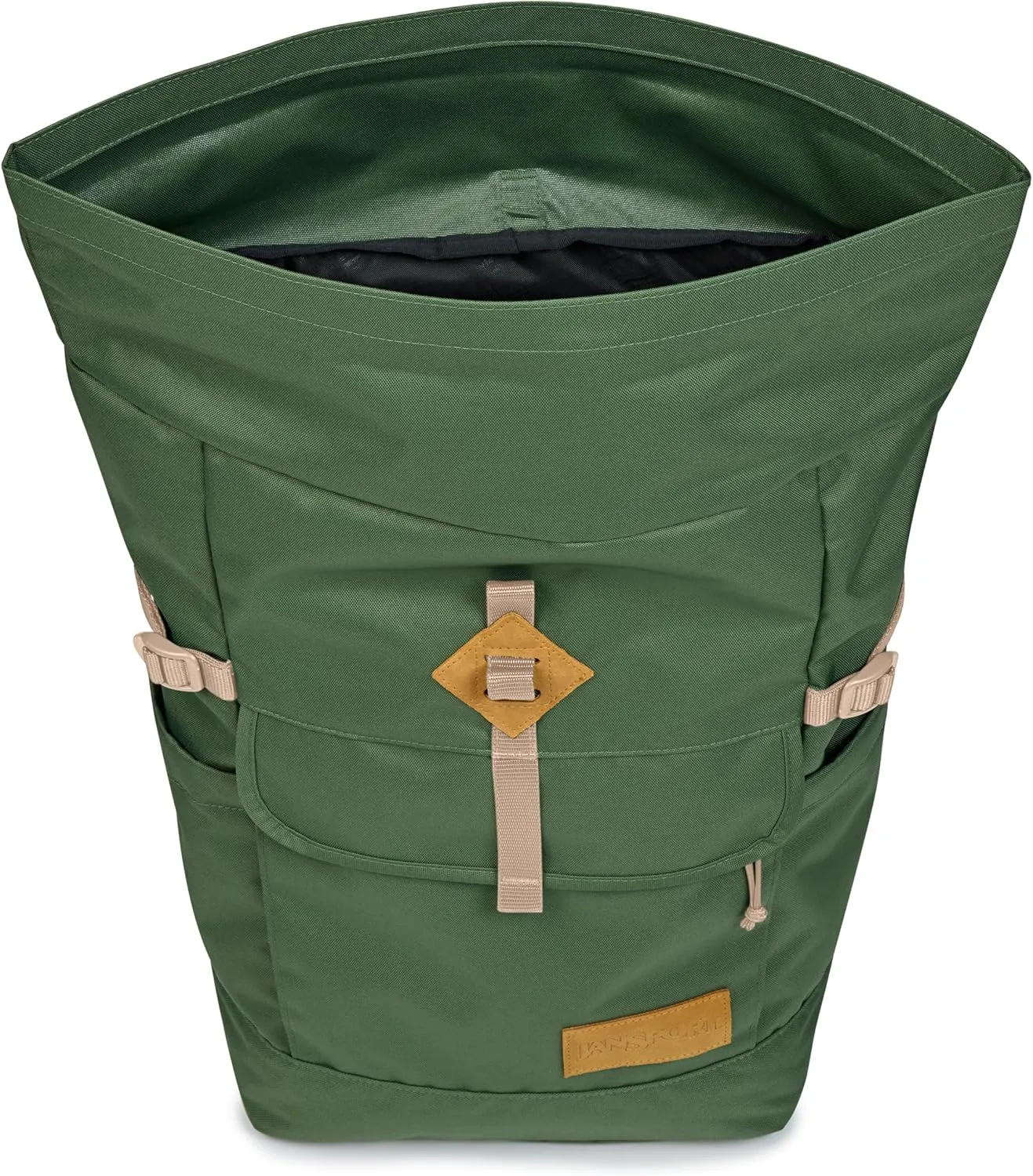 JanSport Hatchet Rolltop Backpack - 17-inch Padded Laptop Sleeve, Spacious Main Compartment, Dual Water Bottle Pockets, Cargo Green