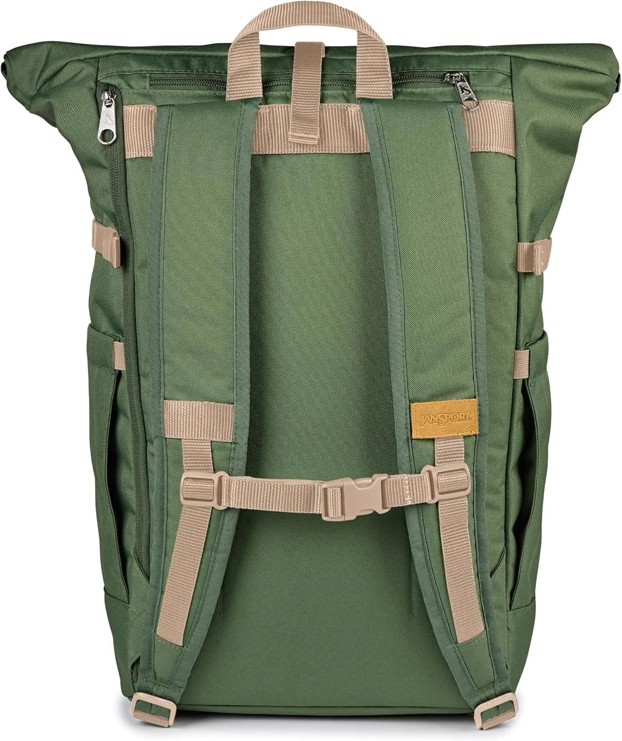 JanSport Hatchet Rolltop Backpack - 17-inch Padded Laptop Sleeve, Spacious Main Compartment, Dual Water Bottle Pockets, Cargo Green