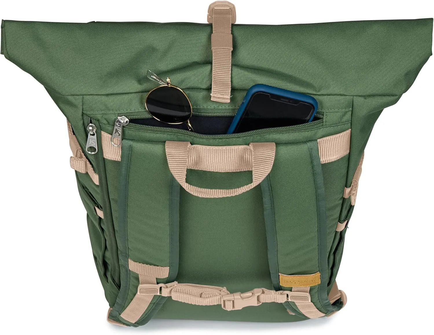 JanSport Hatchet Rolltop Backpack - 17-inch Padded Laptop Sleeve, Spacious Main Compartment, Dual Water Bottle Pockets, Cargo Green