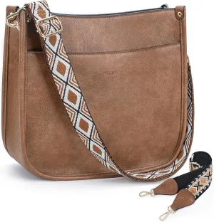 JONON Crossbody Bags for Women Trendy Vegan Leather Hobo Purses Shoulder Handbags With Wide Shoulder Strap