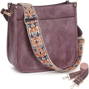 JONON Crossbody Bags for Women Trendy Vegan Leather Hobo Purses Shoulder Handbags With Wide Shoulder Strap