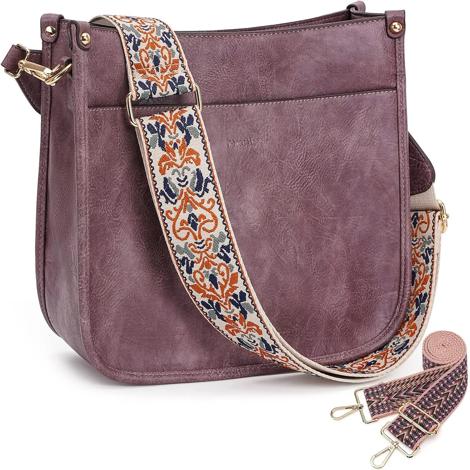 JONON Crossbody Bags for Women Trendy Vegan Leather Hobo Purses Shoulder Handbags With Wide Shoulder Strap