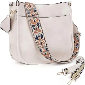 JONON Crossbody Bags for Women Trendy Vegan Leather Hobo Purses Shoulder Handbags With Wide Shoulder Strap