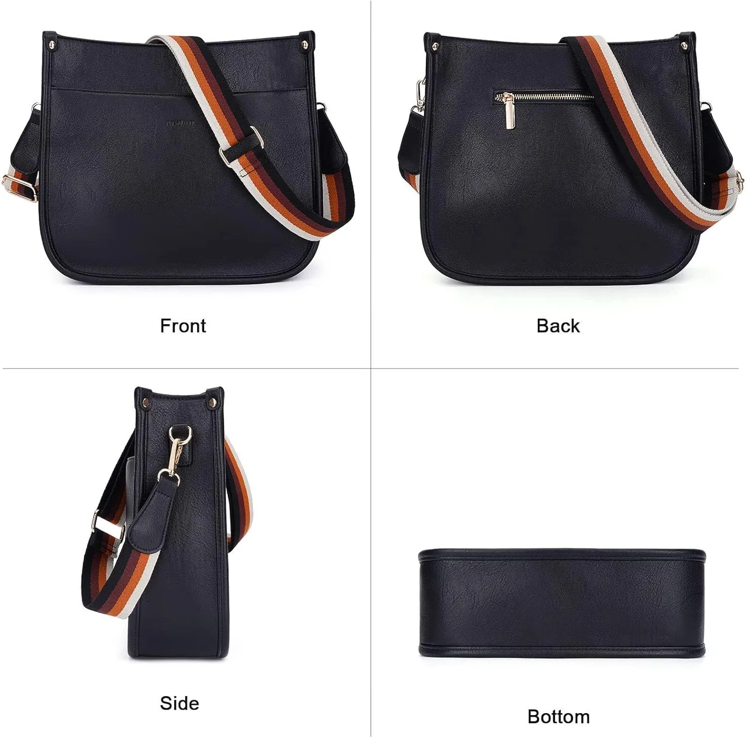 JONON Crossbody Bags for Women Trendy Vegan Leather Hobo Purses Shoulder Handbags With Wide Shoulder Strap