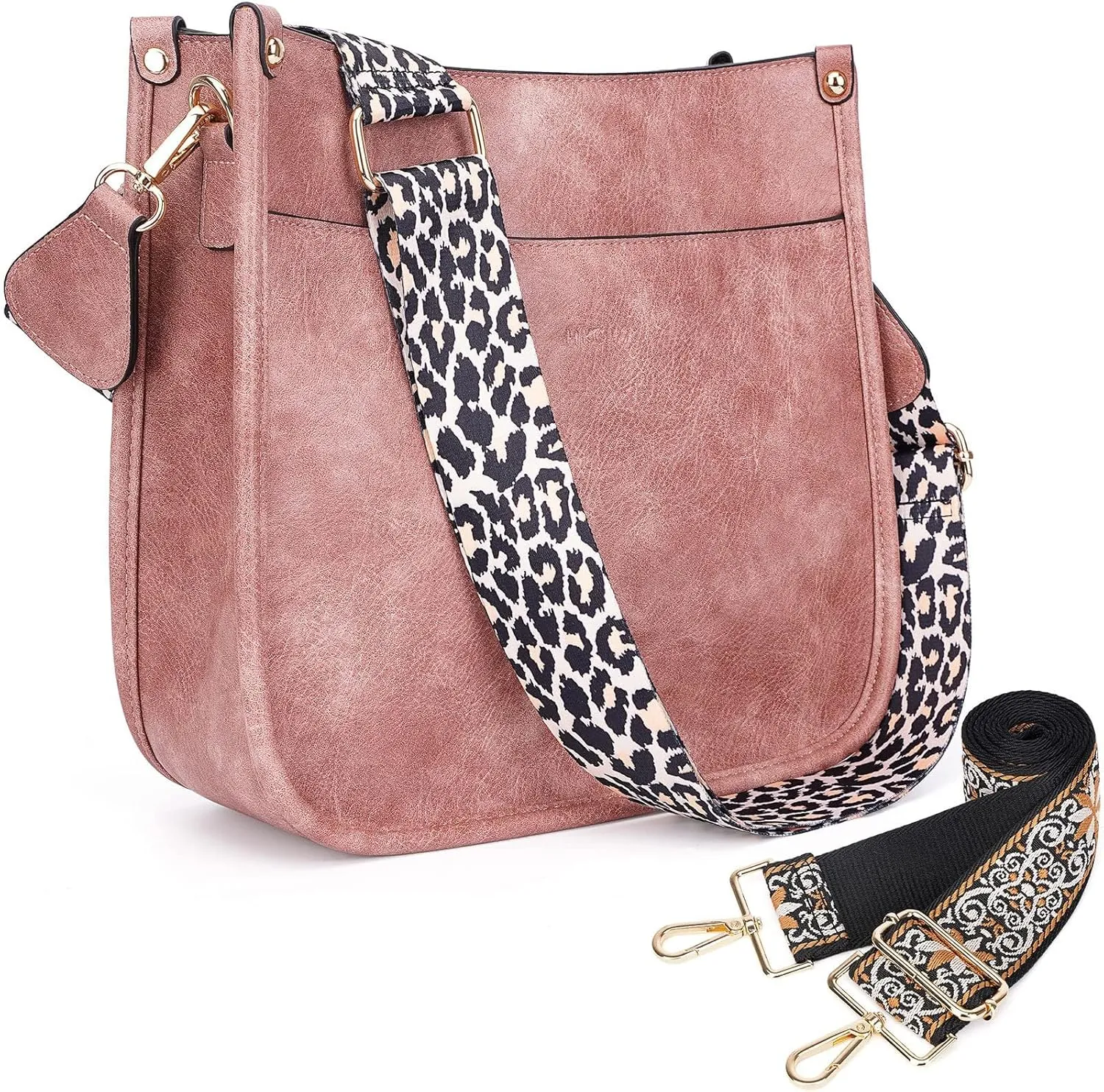 JONON Crossbody Bags for Women Trendy Vegan Leather Hobo Purses Shoulder Handbags With Wide Shoulder Strap