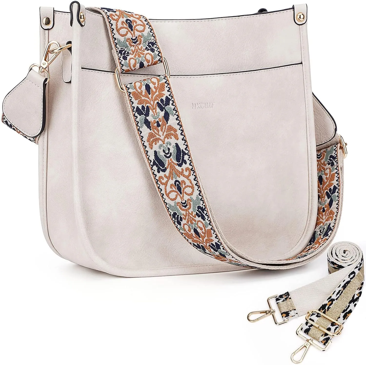 JONON Crossbody Bags for Women Trendy Vegan Leather Hobo Purses Shoulder Handbags With Wide Shoulder Strap