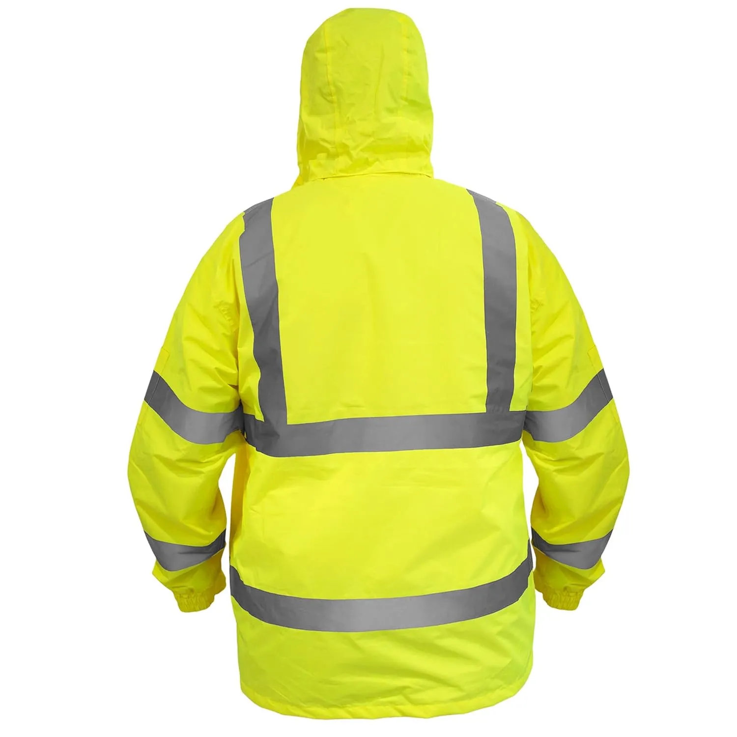 JORESTECH Safety Rain Jacket Waterproof Reflective High Visibility with Interior Mesh Yellow/Lime ANSI Class 3 Level 2 Type R JK-03 (S)