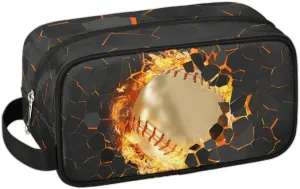 Kids Travel Toiletry Bag for Boys Teens, Baseball Waterproof Hanging Dopp Kit Wash Bag with Large Capacity for Travel, Sports, Shower
