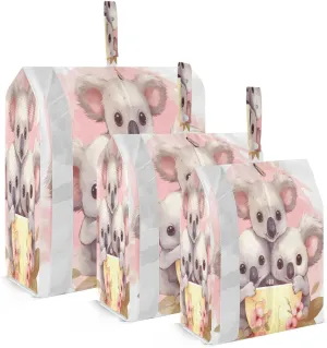 Koala Pink Packing Cubes for Travel 3 Set Travel Bags Organizer Luggage Bags for Woman Man