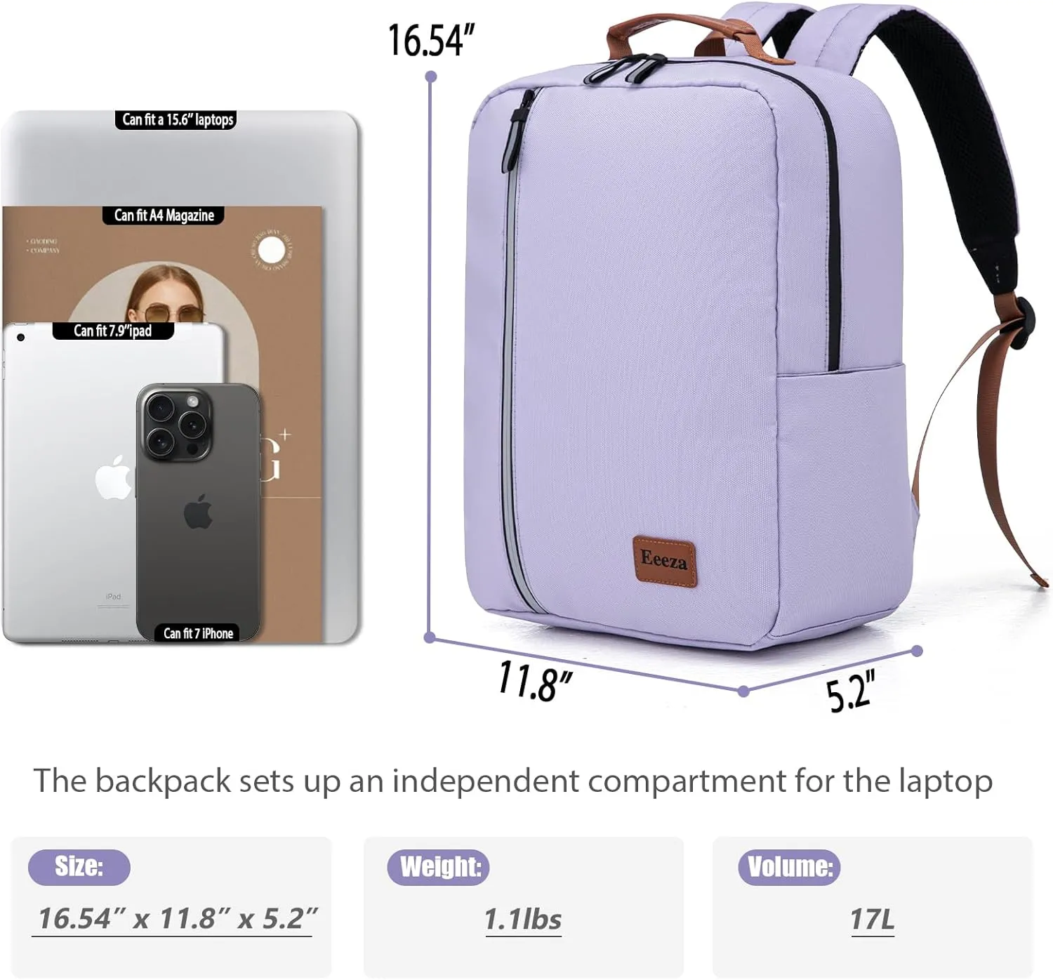 Laptop Backpack, Durable Lightweight Travel Backpack Featuring Spacious Main Laptop Compartment, Functionality for Travel, School, Daily Use