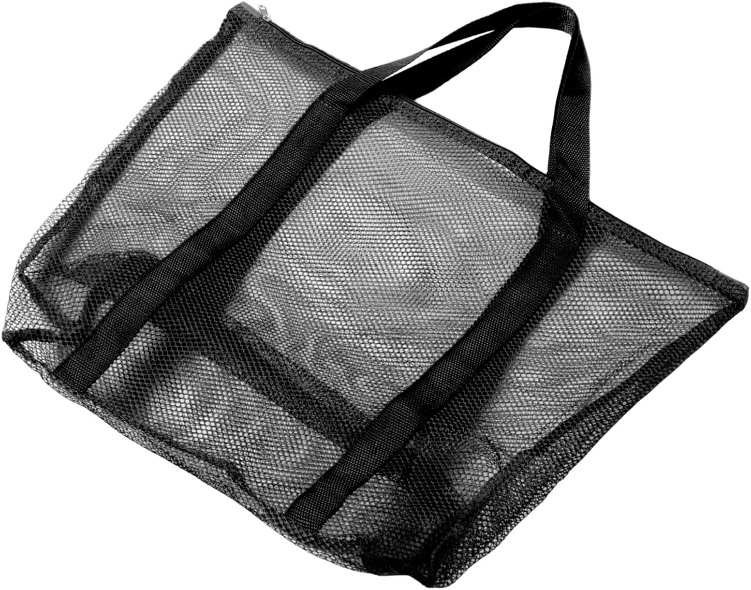 Large Capacity Mesh Beach Bag Foldable Transparent Tote with Comfortable Shoulder Strap for Shopping and Travel Durable Versatile Design for Beach Trips and Family Use