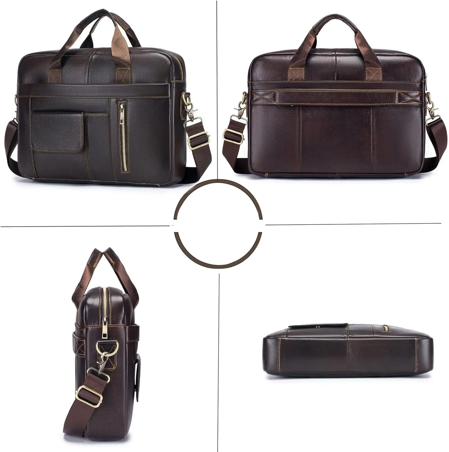 Leather briefcases Laptop Messenger Bags for Men and Women 16 Inch Computer Handbags Shoulder Crossbody Bag