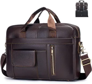 Leather briefcases Laptop Messenger Bags for Men and Women 16 Inch Computer Handbags Shoulder Crossbody Bag