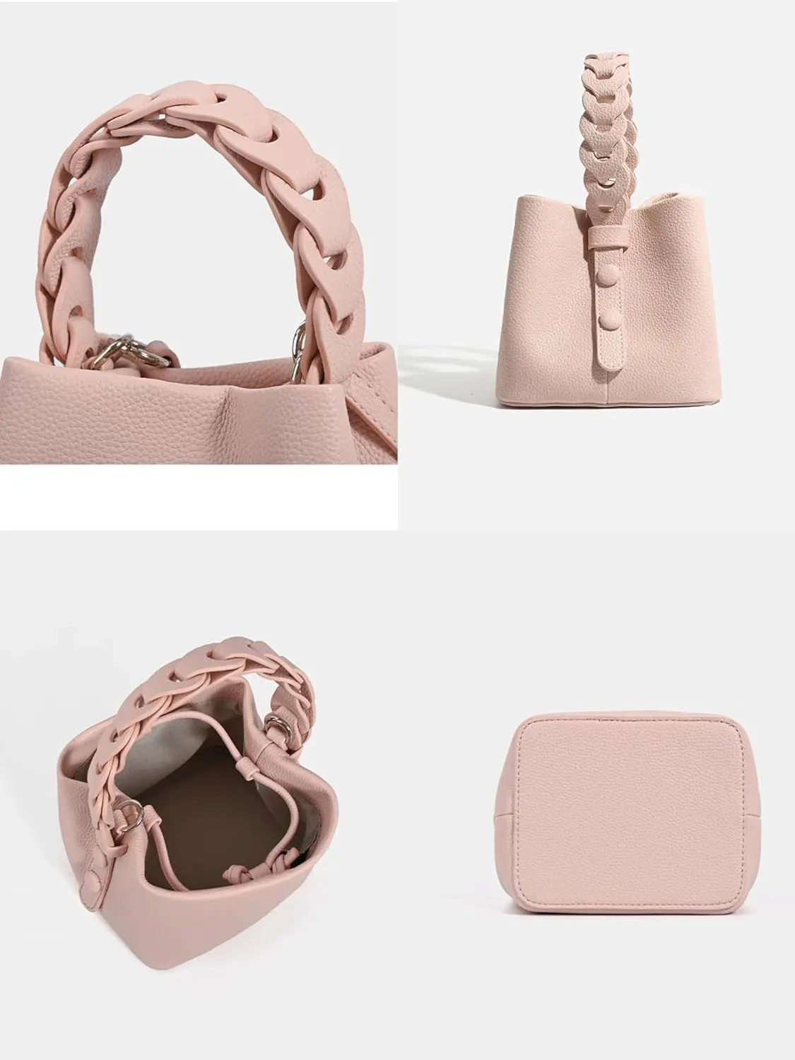 Leather Bucket Bag Handbag For Women Top Handle Woven Shoulder Crossbody Bag Clutch Versatile Commuting Elegant Chi Luxury