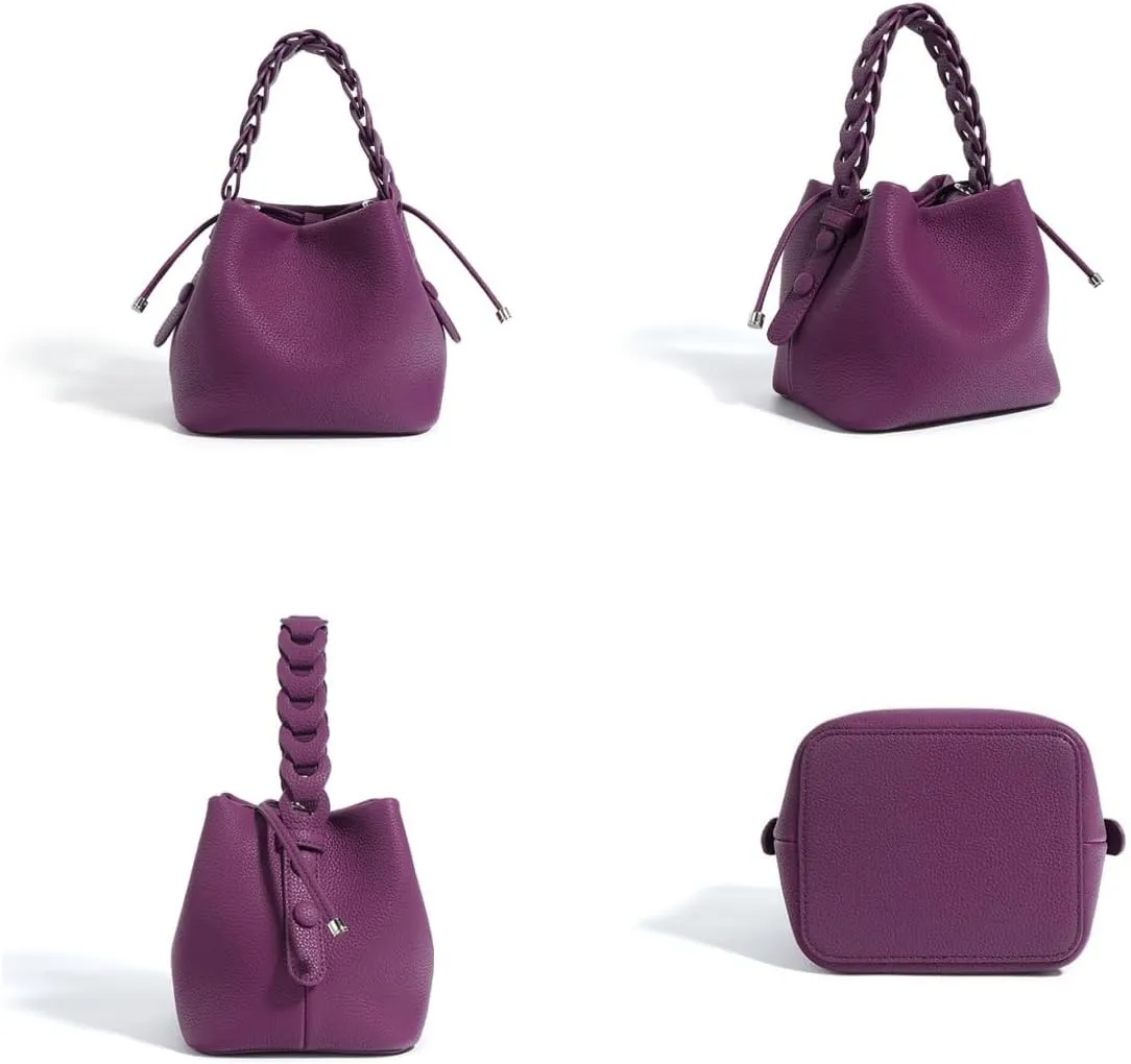 Leather Bucket Bag Handbag For Women Top Handle Woven Shoulder Crossbody Bag Clutch Versatile Commuting Elegant Chi Luxury