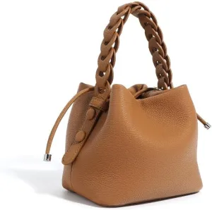 Leather Bucket Bag Handbag For Women Top Handle Woven Shoulder Crossbody Bag Clutch Versatile Commuting Elegant Chi Luxury