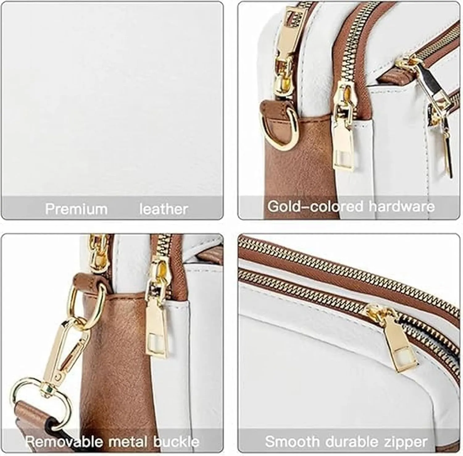Leather Handbags for Women Vegan Leather Small Crossbody Bags with Adjustable Wide Strap Shoulder Handbag