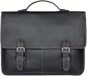 Leather Handmade Messenger Bags Waterproof Vintage Satchel Laptop Briefcase 15.6 Inch Men Shoulder Bag