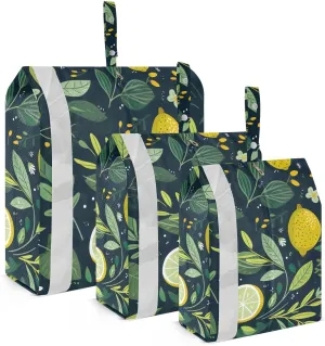 Lemons Leaves Packing Cubes for Travel 3 Set Travel Organizer Bags Suitcase Organizer Bags for Packing