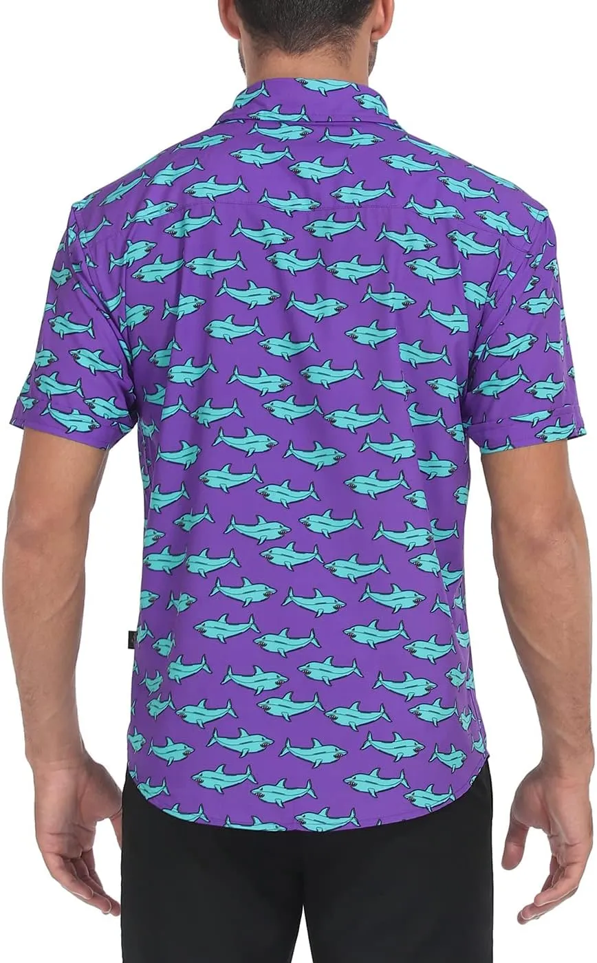 LRD Men's Novelty Casual Button Down Shirt Short Sleeve Hawaiian Dress Shirts