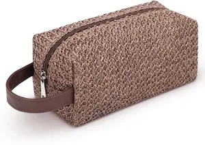 Makeup Bag Travel Essentials for Women  8 x 3.5 x 3.5 Inch Travel Toiletry Bag Makeup Pouch  Waterproof Zipper Pouch Cosmetic Organizer  Compact and Chic Skin Care Organizer